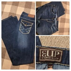 Cowgirl Up Women's Blue Boot Cut Jeans 29x36